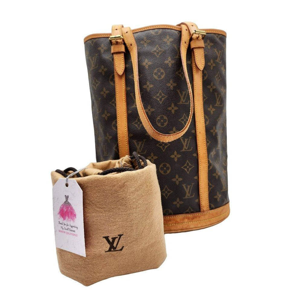 Louis Vuitton Bucket GM Tote, Browns Monogram + Dust Bag + Chain + COA - Picture 15 of 15